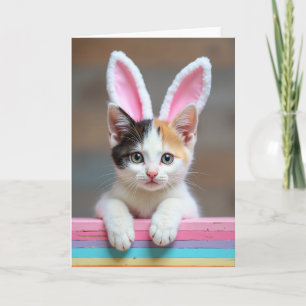 Cartão de Arte com Retrato de Gatinho Fofo