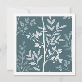 Cartão de Arte com Silhueta Floral de Névoa Profun