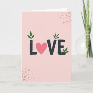 Cartão de Arte Coração Rosa Amor