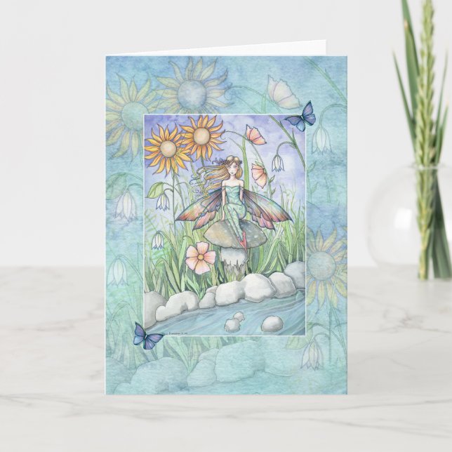 Cartão de Arte da Fada das Flores, Cartão de Notas (Frente)