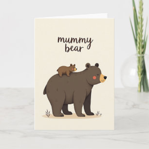 Cartão de Arte da Mamãe Urso Amorosa