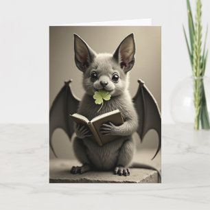 Cartão de Arte de Amigo Cão Morcego Fofo
