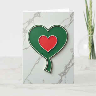 Cartão de Arte de Amor com Coração Verde