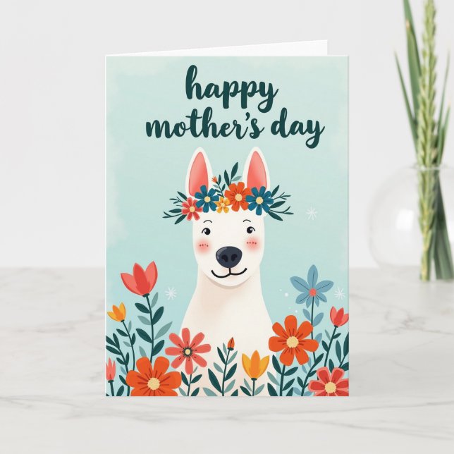 Cartão de Arte de Animal com Coroa Floral (Frente)