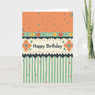 Cartão de Arte de Aniversário com Confetes