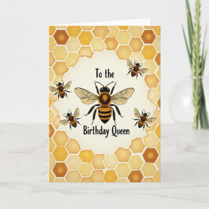 Cartão de Arte de Aniversário da Rainha Bug