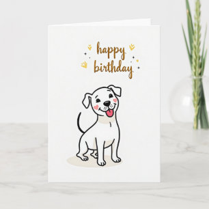 Cartão de Arte de Aniversário de Cachorro Sorriden