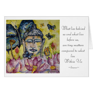 Cartão de Arte de Aquarela Buddha Cotação Emerson
