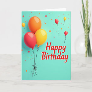 Cartão de Arte de Balões de Aniversário