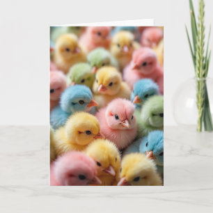 Cartão de Arte de Bebês Pássaros Pastel Fofo