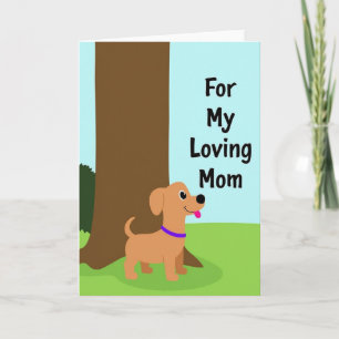 Cartão de Arte de Cachorro Mãe Amoroso