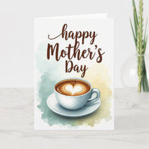 Cartão de Arte de Café do Dia das Mães Doce