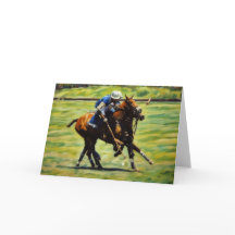 Cartão de Arte de Cavalo de Polo Ação Polo