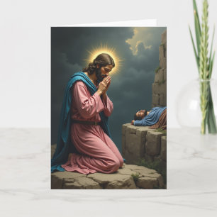 Cartão de Arte de Cena de Oração Sagrada