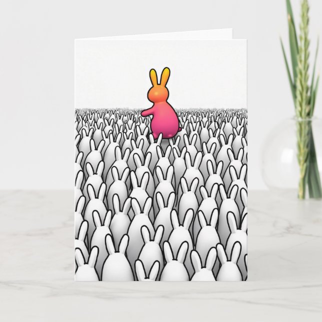 Cartão de Arte de Coelho Único (Frente)