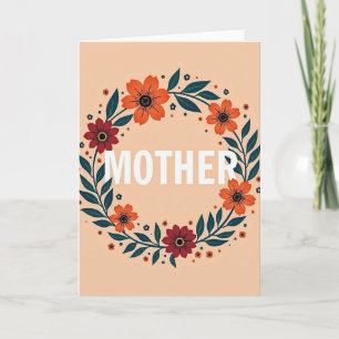 Cartão de Arte de Coroa Floral para Mãe