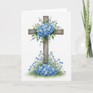 Cartão de Arte de Cruz Floral Rústica
