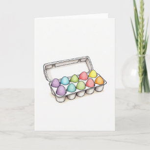 Cartão de Arte de Dez Ovos Coloridos