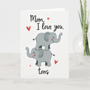 Cartão de Arte de Elefante Mãe Amorosa