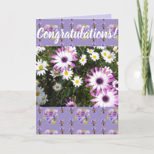 Cartão de arte de Felicitações Florais de Flor de