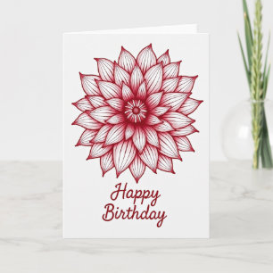 Cartão de Arte de Flor de Aniversário