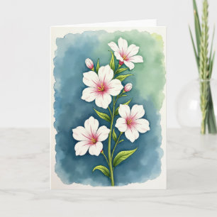 Cartão de Arte de Flor de Aquarela
