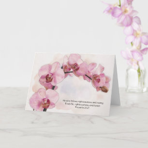 Cartão de Arte de Flores de Orquídea e Versículo B
