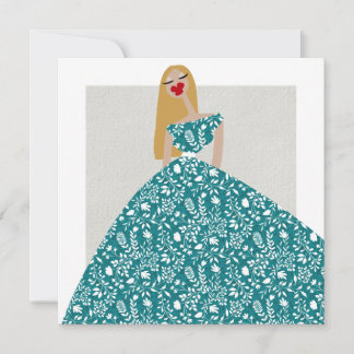 Cartão de Arte de Ilustração de Moda Glam de Vesti