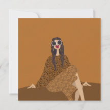 Cartão de Arte de Ilustração de Moda Minimalista E