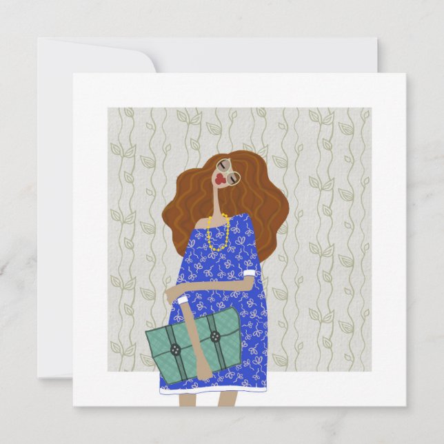 Cartão de Arte de Ilustração de Moda Trendy Fashio (Frente)