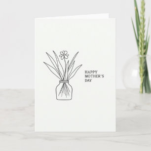 Cartão de arte de linha do Dia das Mães elegante