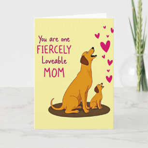 Cartão de Arte de Mãe Cachorra Ferozmente Amável