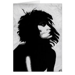 Cartão de Arte de Moda com Retrato de Mulher Deusa