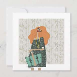 Cartão de Arte de Moda Glam Charm de Verão Moderno