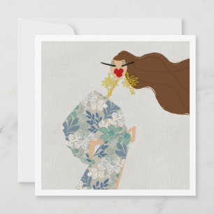 Cartão de Arte de Moda Glamour com Estilo Deslumbr
