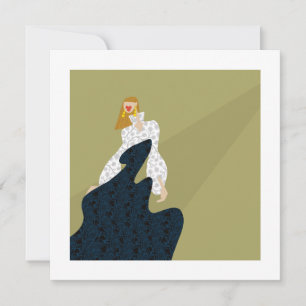 Cartão de Arte de Moda Silhueta Glamurosa Estilosa