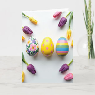 Cartão de Arte de Ovo Decorado de Primavera