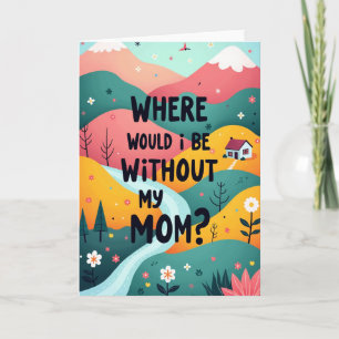 Cartão de Arte de Paisagem de Gratidão à Mamãe