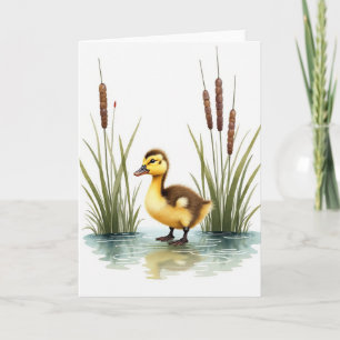 Cartão de Arte de Pequena Ave Aquática
