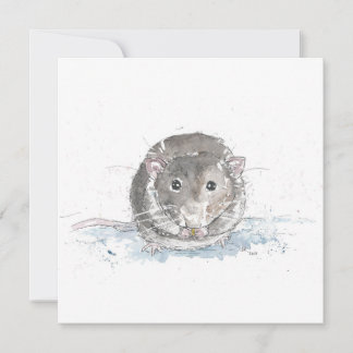 Cartão de arte de rato quadrado
