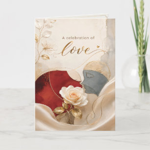 Cartão de Arte de Rosa Floral Minimalista