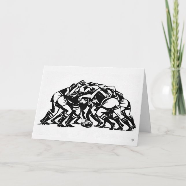 Cartão de Arte de Scrum de Rugby (Frente)