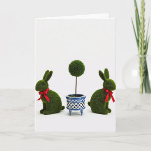 Cartão de Arte de Topiaria com Figuras Verdes