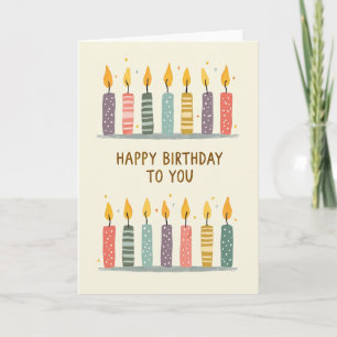 Cartão de Arte de Velas de Aniversário