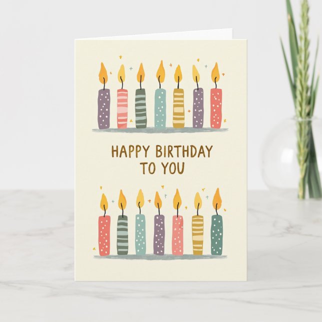 Cartão de Arte de Velas de Aniversário (Frente)