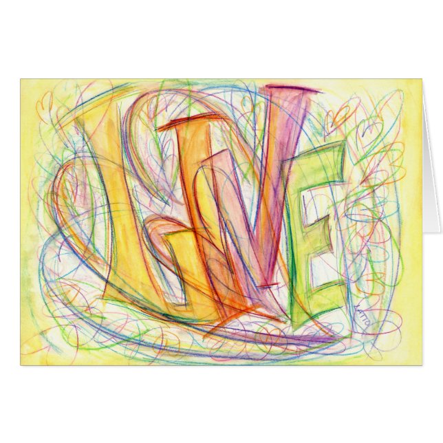 Cartão de Arte Dinâmico Inspirado (Frente Horizontal)