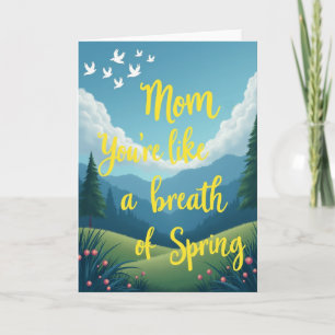 Cartão de Arte do Amor da Mãe na Primavera