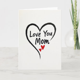Cartão de Arte do Coração Amo Você Mamãe