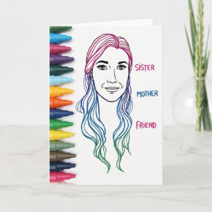 Cartão de Arte do Dia das Irmãs Azure