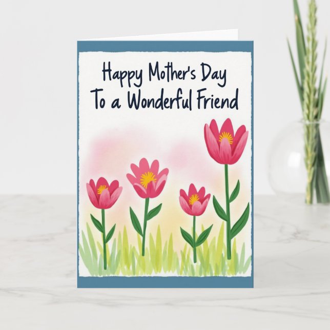 Cartão de Arte do Dia das Mães Amigas (Frente)
